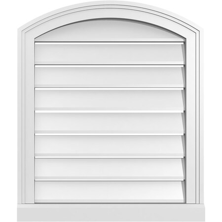 Ekena Millwork Arch Top Surface Mount PVC Gable Vent w/ 2"W x 2"P Brickmould Sill Frame, 22"W x 24"H GVPAR22X2403SN
